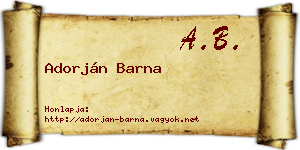 Adorján Barna névjegykártya